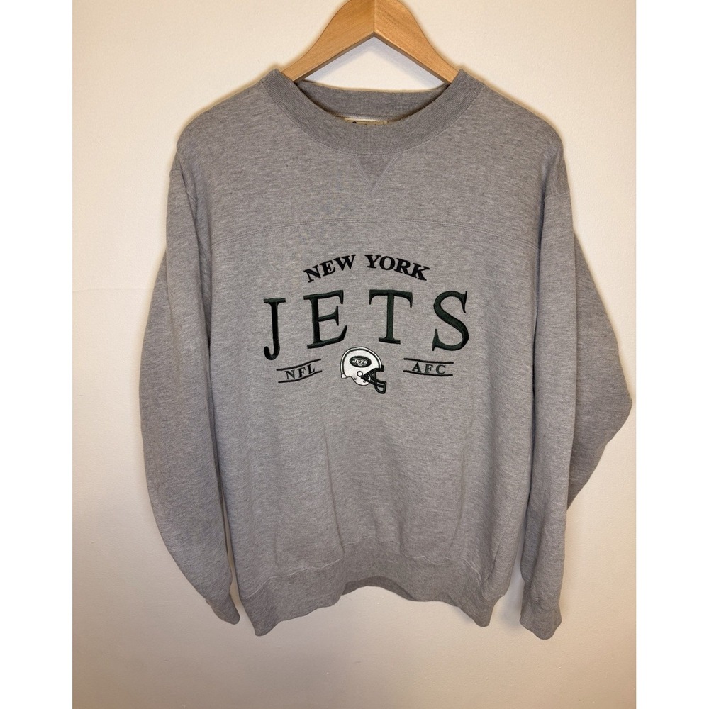 Vintage Lee Sport New York Jets Sweatshirt Mens M Gray NFL AFC Embroidered